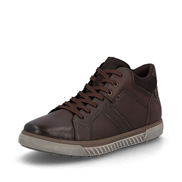 Rieker Men's Ankle Boots 17905-25 Dark Brown - Laced Leather Boots
